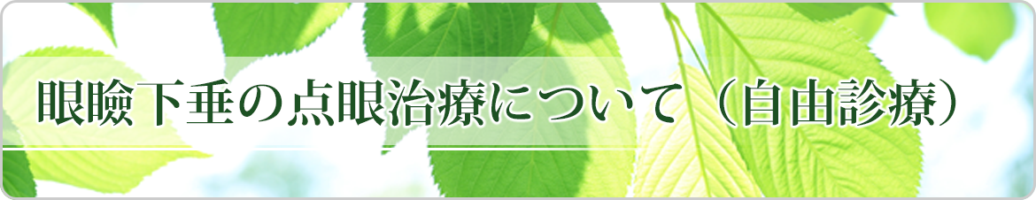 眼瞼下垂の点眼治療について(自由診療)